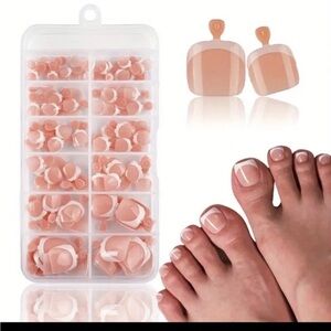 120 pcs Nail Art French Tip Press-On Toenails